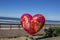 Heart-shaped sculpture located in beaches of tijuana