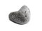 Heart-shaped sea stone (pebble) on white