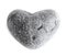 Heart-shaped sea stone (pebble) on white