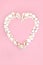 Heart Shaped Seashell Wreath Minimal Composition