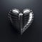 A heart-shaped from steel, embodying resilience and enduring strength, unyielding love and solidity