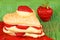 Heart shaped strawberry and custard millefeuille