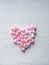 Heart shaped Styrofoam on white background