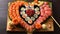 Heart-shaped sushi close-up. Generative AI