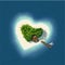 Heart Shaped Tropical Island for Romantic Vacation