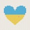 Heart shaped Ukrainian Flag filled with little hearts. Love Ukraine. Pray for Ukraine