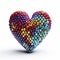 A heart-shaped of vibrant beads, showcasing creativity, joy, and the lively essence of love