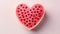 Heart shaped watermelon pieces, Fruity watermelon love motif, isolated on pastel background.