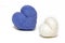 Heart shapes from felting wool
