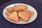 Heart-shapped cookies on a plate