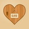 Heart Shapped Wooden Door With Close Hanging Sign