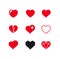 Heart Sign Color Filled Icon Set. Vector