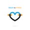 Heart sign and dumbbell icon.Fitness and gym logo.Healthcare