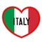 Heart sign with the Italian flag I love Italy
