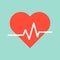 Heart signal, medical and hospital related flat design icon set