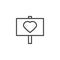 Heart signboard line icon