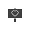 Heart signboard vector icon