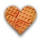 Heart silhouette filled with waffles