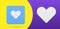 Heart simple 3d icon button set vector illustration. Romantic shape symbol of like, love, valentines