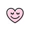 Heart with smile on face. Cute Line doodle icon. Smiling heart love symbol Vector illustration
