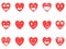 Heart smiley icons set