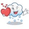 With heart snow cloud character cartoon