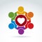 Heart and social medical and health organization icon, vector co