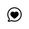 Heart in speech bubble icon. Love message icon