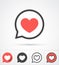 Heart in speech bubble icon. Vector