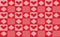 Heart and Squares Knit Pattern Vector, Red and White Valentine Background, Love Embroidery Texture