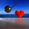 Heart and steel pendulum.