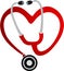 Heart stethoscope logo