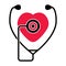 Heart and stethoscope, vector