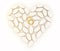 Heart stones inlaid with gold wedding rings