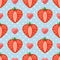 Heart of strawberry berries,hearts and polka dot i
