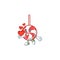 With heart striped peppermint candy cartoon character mascot style