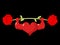 Heart strong. love powerful. Sport barbell rose flower