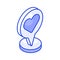 Heart symbol inside location pin showing concept icon of romantic place