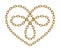 Heart symbol made of golden chains. Triple love sign. Vector illustration