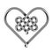 Heart symbol made of intertwined stippled mobius strips as a celtic knot.. Vector illustration