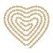 Heart symbol made of spiral shaped golden chain. Vector illustration