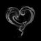 Heart symbol made of steam