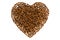 The heart symbol is made up of coffee beans.