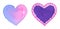 Heart symbols in pink and purple shades