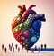 heart themed illustration shaped 