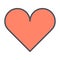 Heart thin line icon. Vector pictogram