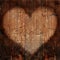 Heart on timber wall