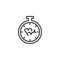 Heart Timer outline icon