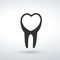 heart Tooth Icon Vector icon on a white background