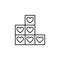 heart town buildings icon. Element of Valentine\\\'s Day icon for mobile concept and web apps. Detailed heart town buildings icon ca